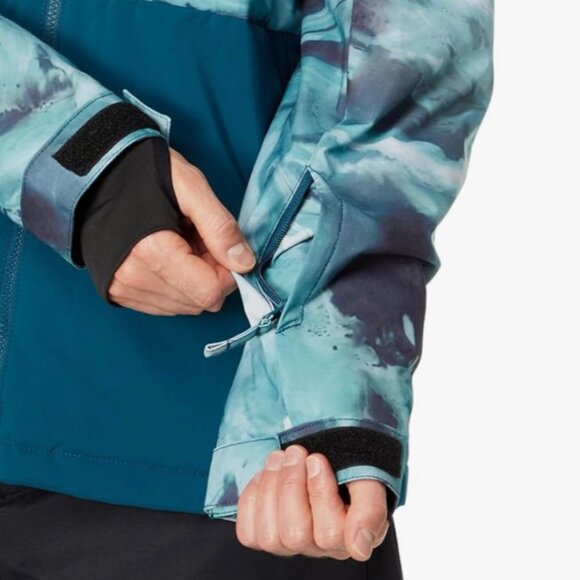 New Quiksilver Men's Mission Orange Printed Block Jacket Dry Flight Highline M - Picture 9 of 9